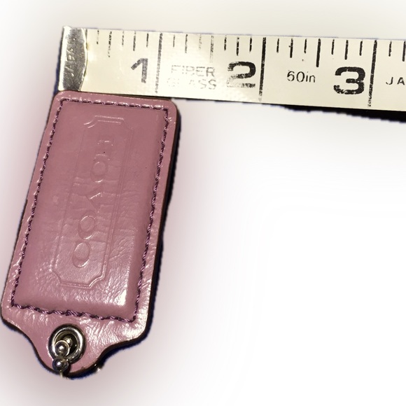 COACH Lavender Leather KEY FOB Bag Charm Keychain Hang Tag 2.5” Long - Picture 2 of 6